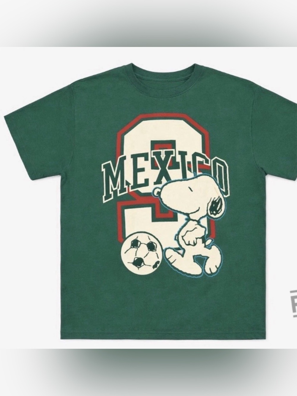 Brand New, Women Peanuts Snoopy Mexico Soccer Men’s T-Shirt,  Size S
